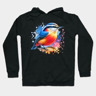 Watercolor Red Breasted Nuthatch Hoodie